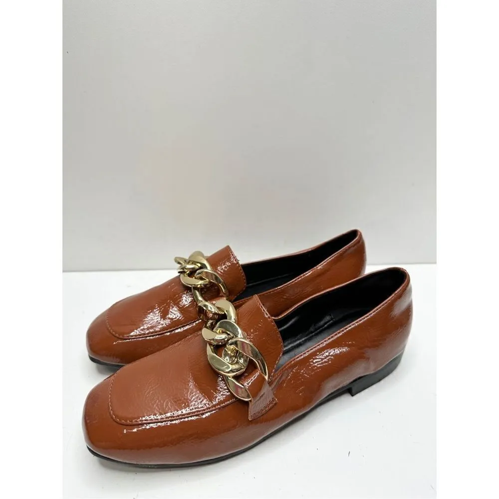 Blondo Loafers‎ Womens Size 5 Brown Slip On Waterproof Block Heel Chain Detail - Image 2