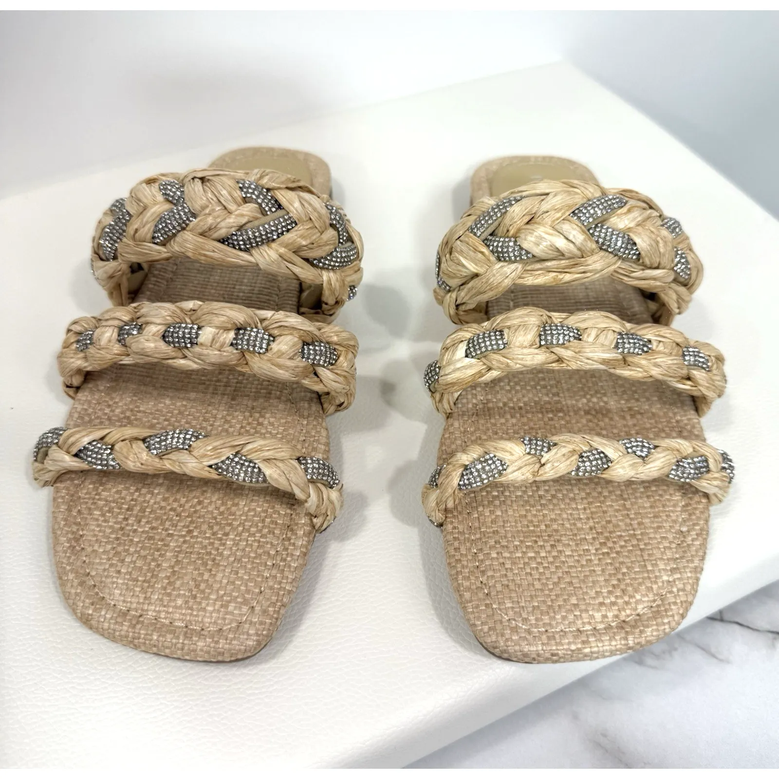 Nine West Qazz Sandals Slide Slip On Flats Wo’s Size 6M - Image 7