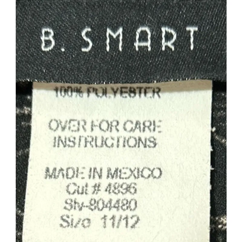 B. Smart‎ Women's Floral Black Light Pink Short Sleeve Dress w/Ties Size 11/12 - Image 3