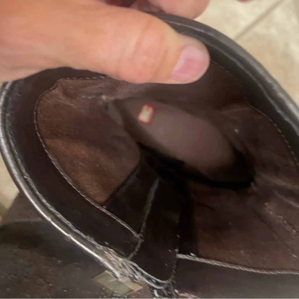 Bc‎ Footwear Womens Boots Leather Brown Bootie Zip 8.5  Biker Harness Pre Owned - Image 3