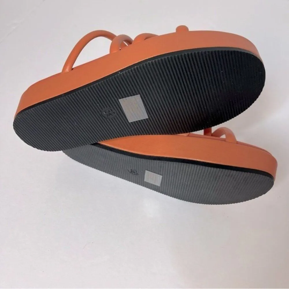 Dory Platform Heel Strappy Platform Sandals Apricot Orange Size 12 New - Image 4