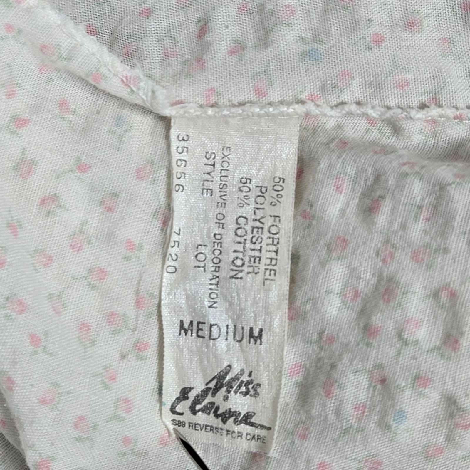 Miss Elaine Womens Floral Robe Nightgown‎ White Pink Blue Size Medium - Image 6