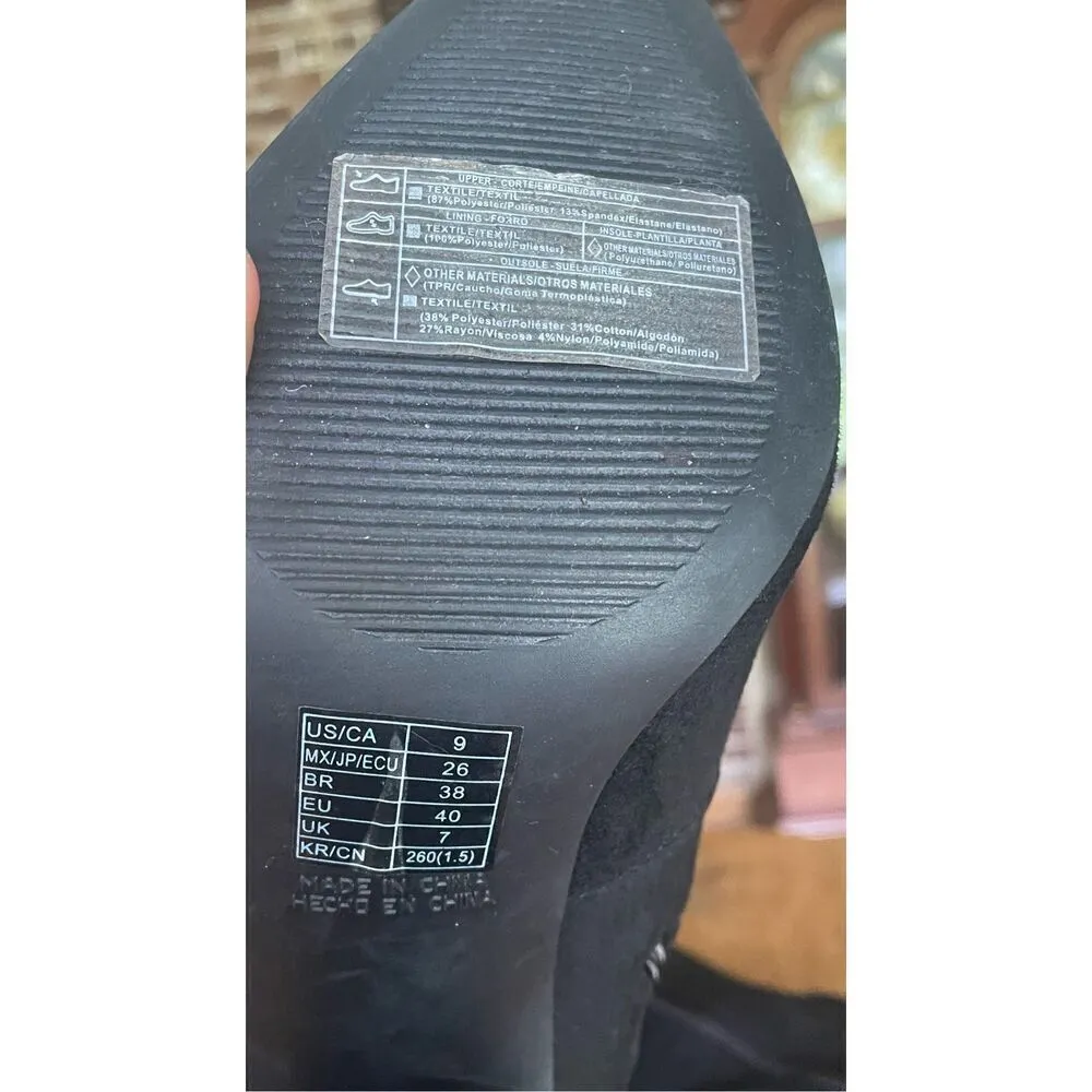 FOREVER 21 Faux  Black Suede Pointed toe  heeled boots - Image 6