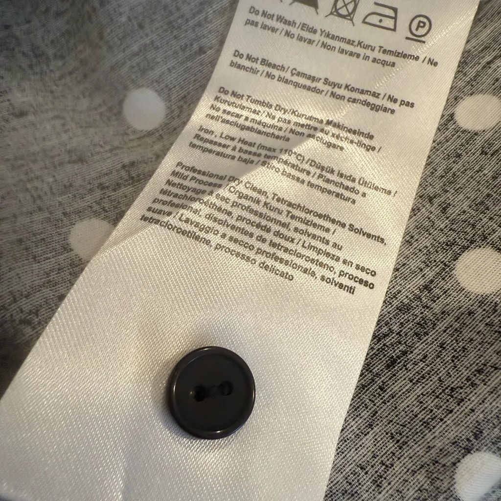 NWT ANTHROPOLOGIE The Tobie Shirt Dress Exquise Black White Polka Dot L Petite - Image 9