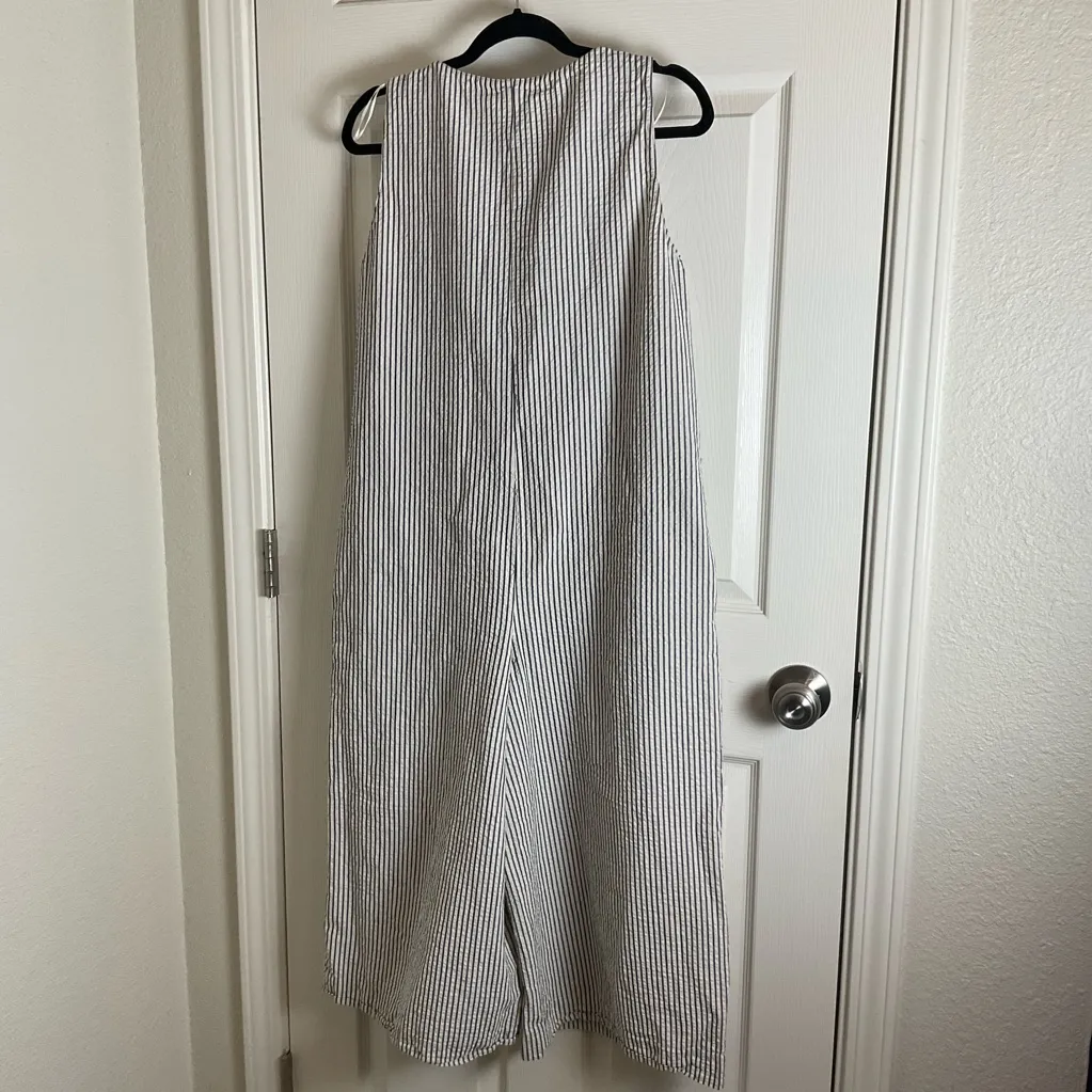 Zara trf Woman’s Striped Sleeveless Jumpsuit with pockets size large - Image 10