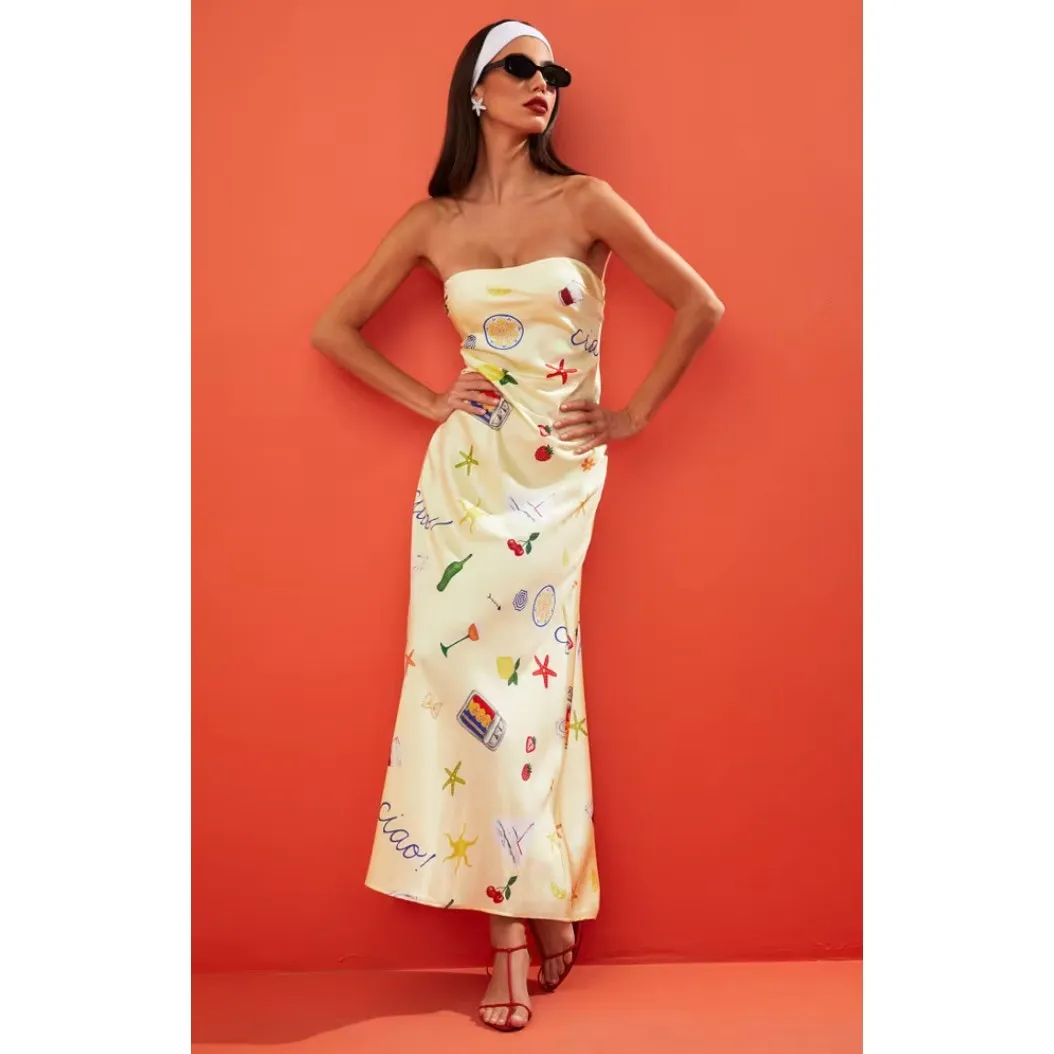 NWT For‎ Love and Lemons Carla Maxi Dress Size Large Ciao Strapless - Image 7