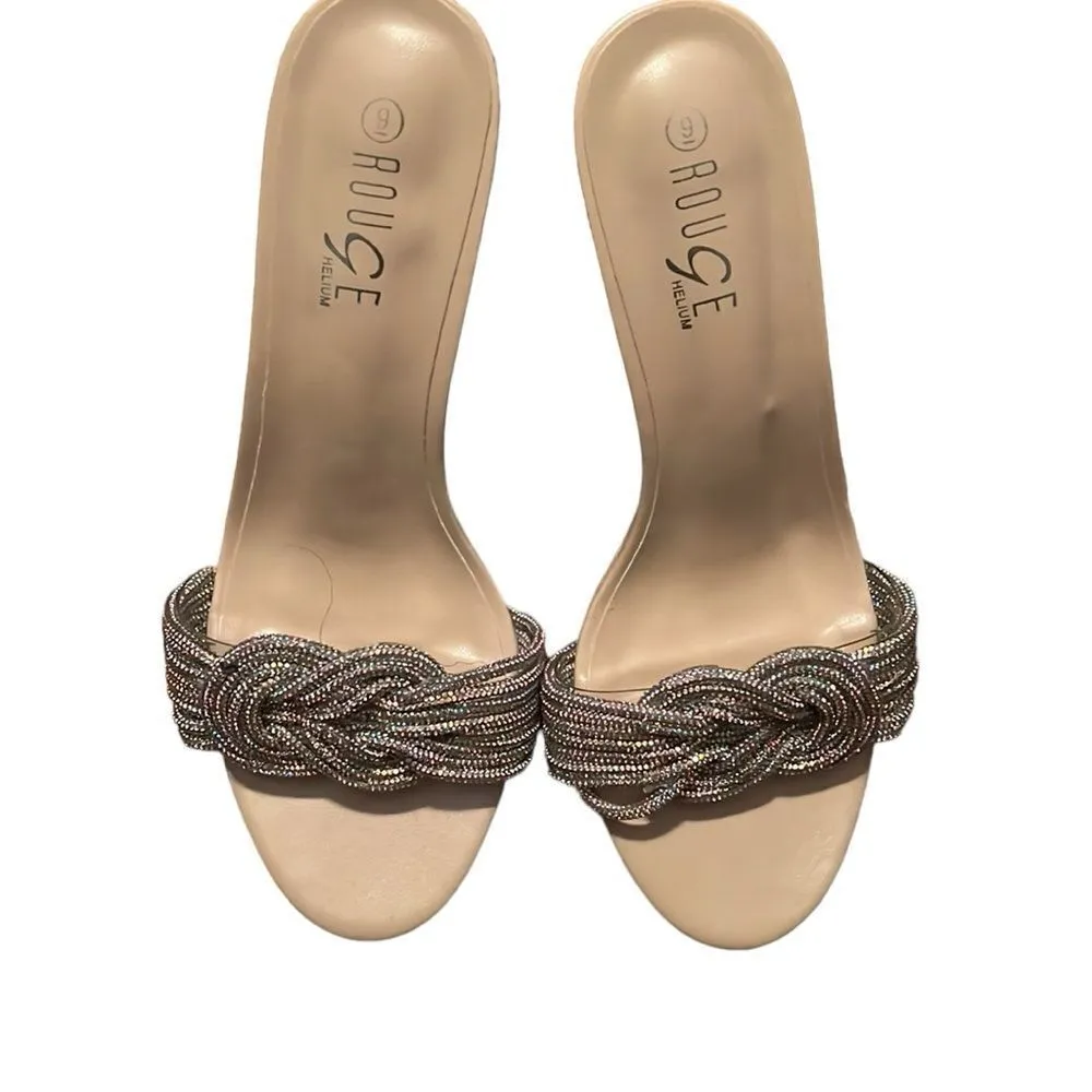 Rouge Helium Braided Rhinestone Heel Sandals Size 9 - Image 2