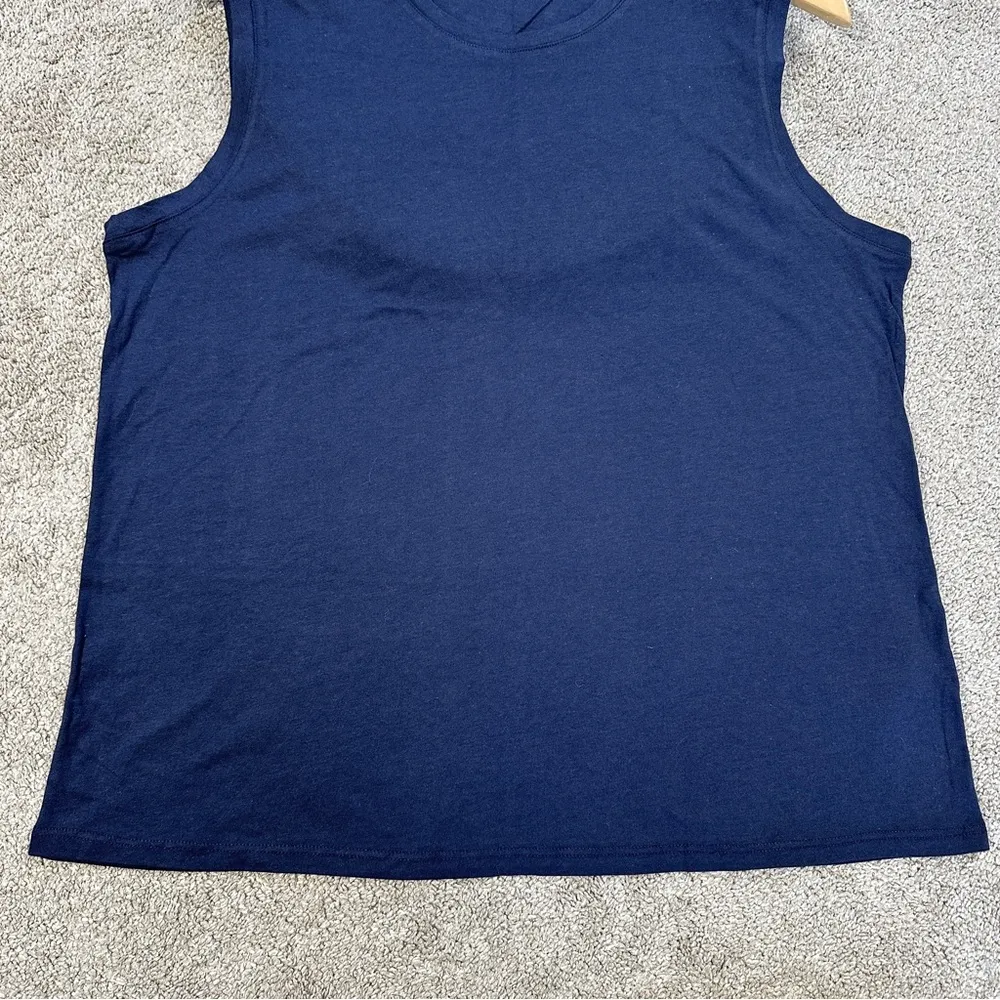 Quince Women’s Cotton Modal Muscle Tank Top Sleeveless Minimalist in Navy L - Image 7