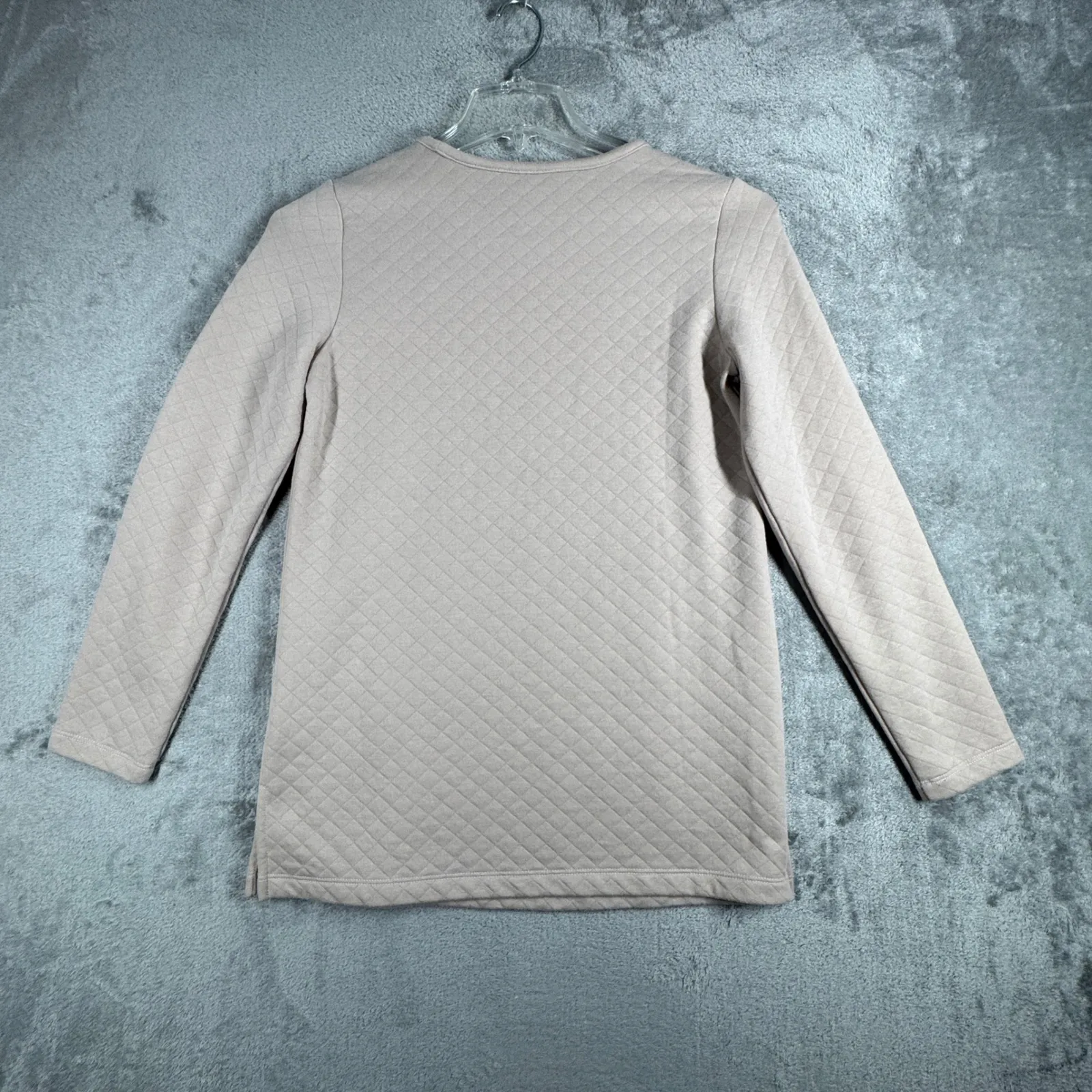 Susan Graver‎ Tunic Top Button Accent Quilted Long Sleeve Comfort Casual XXS - Image 3