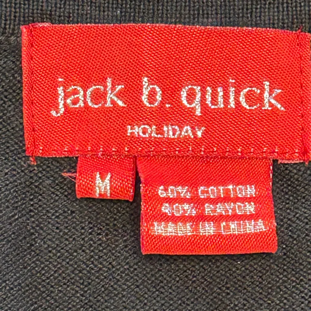 VTG Jack b.Quick beaded sequin gaudy maximalist christmas tree sweater bright M Black Size M - Image 12