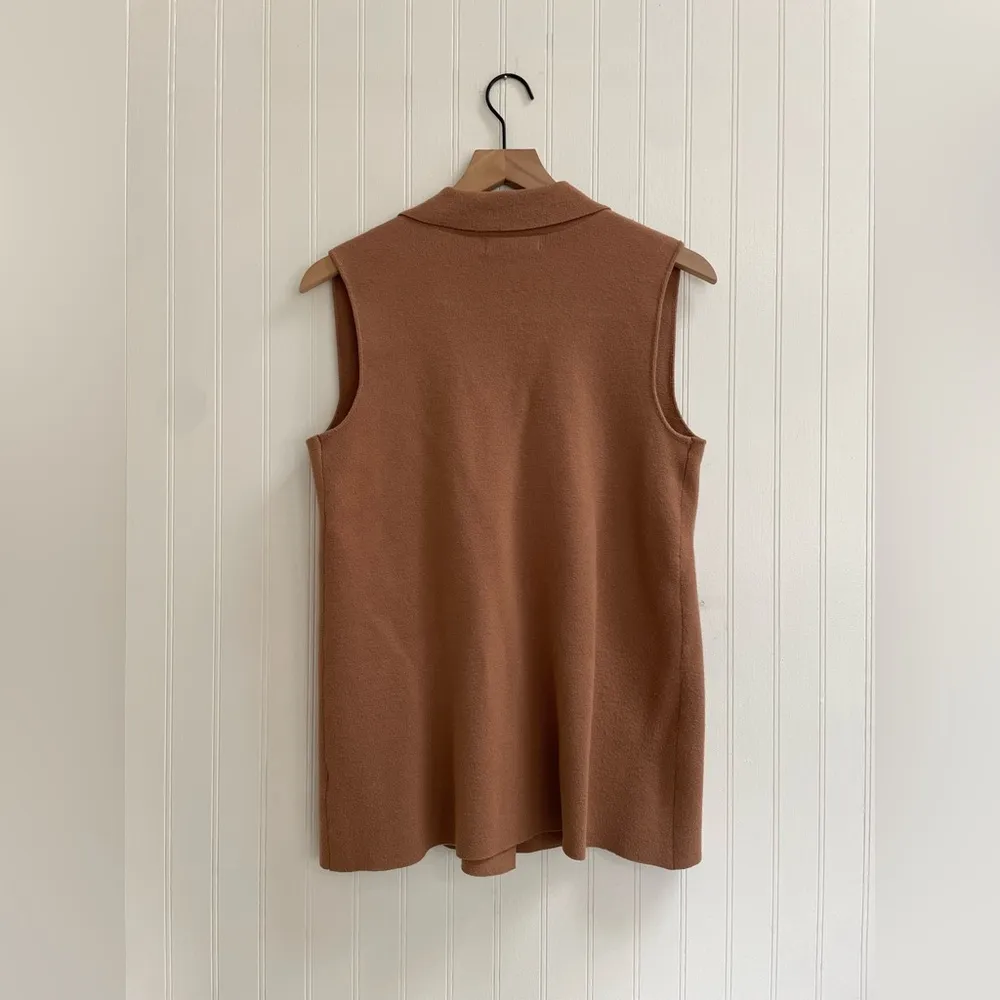 MARLED Double Breasted Knit Sleeveless Sweater Vest Suiting Menswear Size S Tan - Image 6