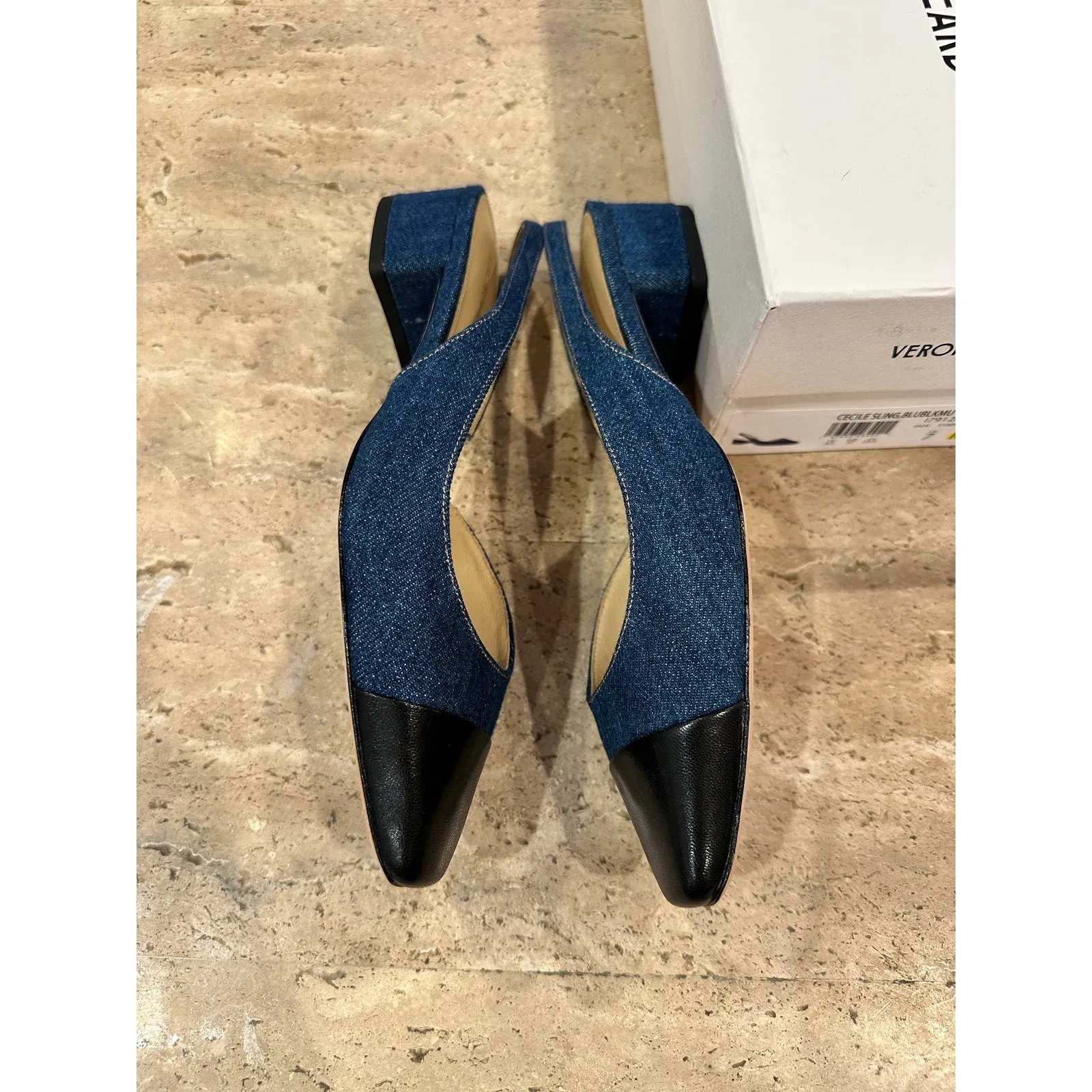 NEW Veronica Beard Cecile Denim Cap-Toe Slingback size 7 - Image 4