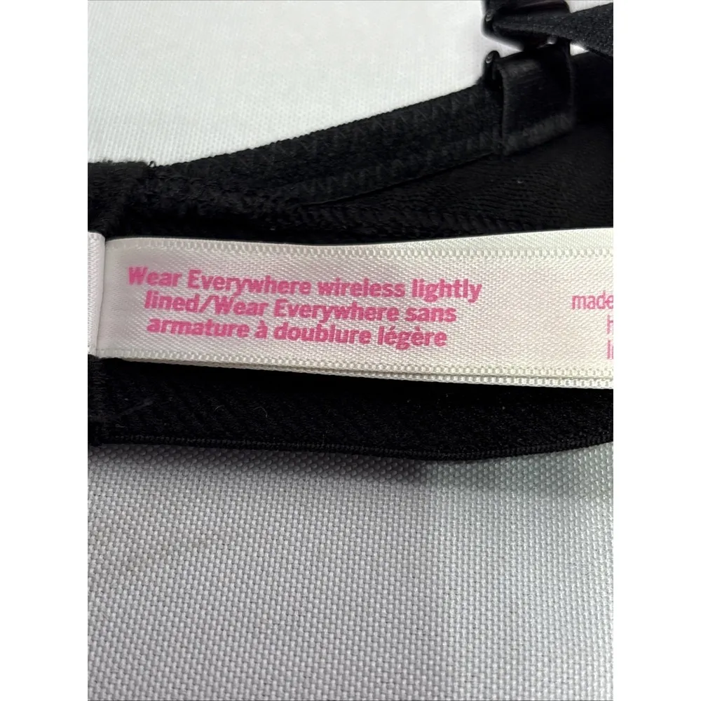 PINK by Victoria's Secret Bra 32DD Black Hot Pink Push-Up Lined RFID Sporty Sexy - Image 11