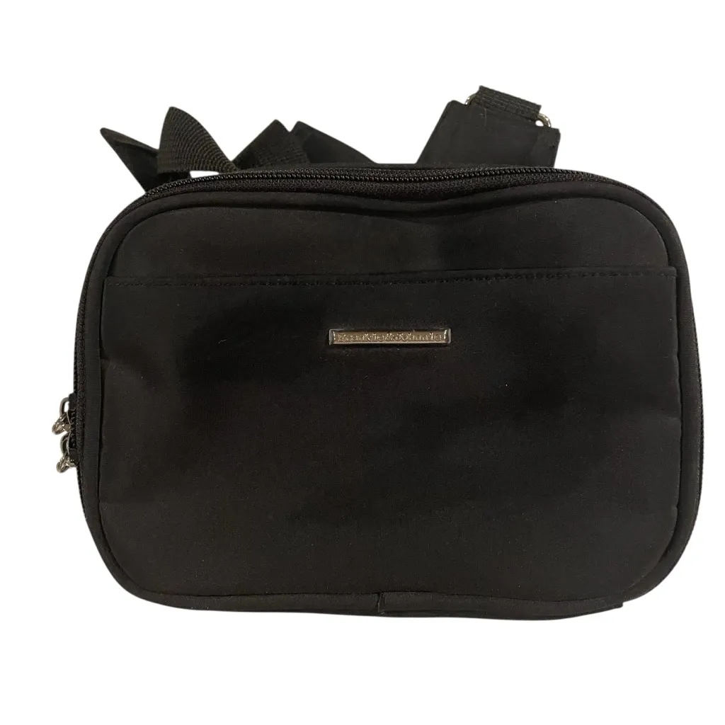 Frankie & Johnnie Black Crossbody Bag Travel Fanny Pack Double Zip Coin Adjust - Image 2