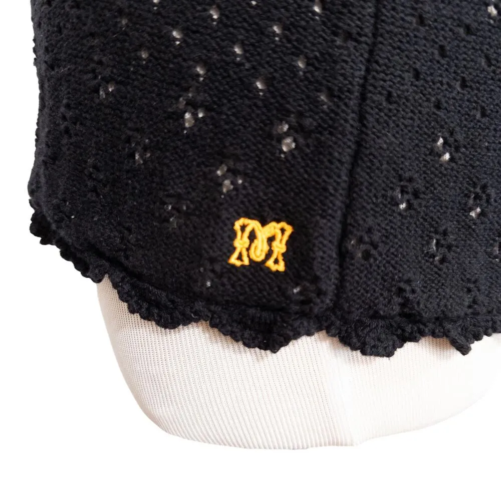 Maje Bow Crochet Eyelet Sleeveless Crew Neck Sweater Top Black 1 (US Small) - Image 5