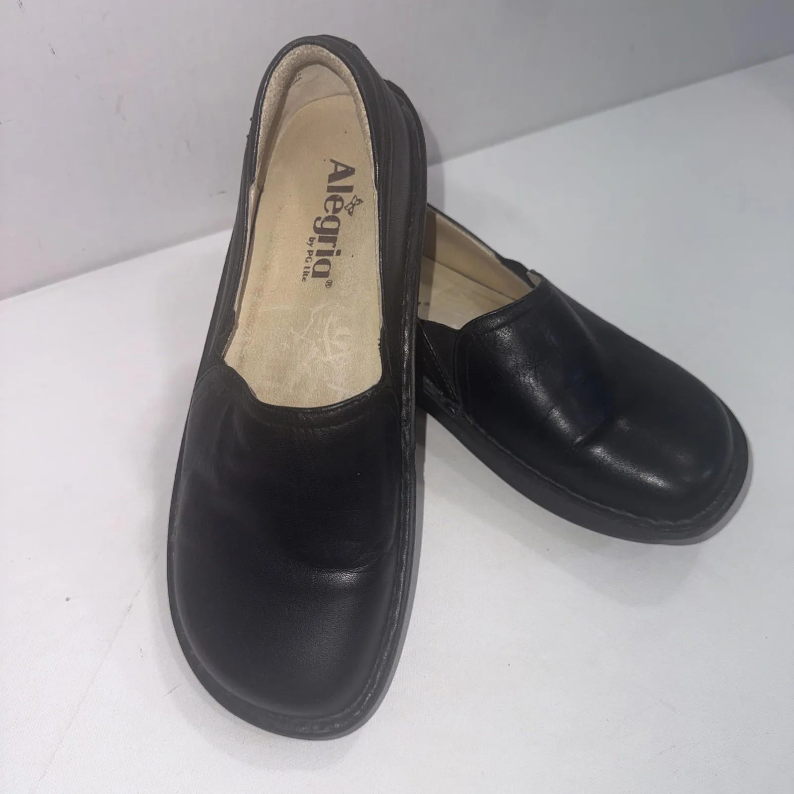 Alegria Deb Black Leather Old Money Classic Slip On Clogs Shoes Size 7-7.5 - Image 11