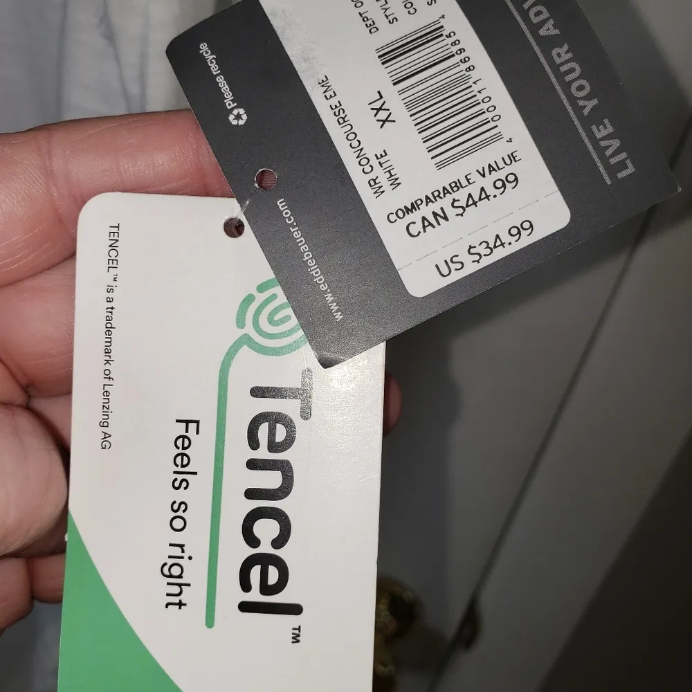 2XL Sleeveless Eddie Bauer Breezy White Tencel  Tee - Image 6