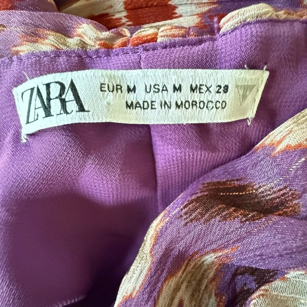 Zara cutout Multicolor metallic Cut-Out Mini Dress women size M - Image 4