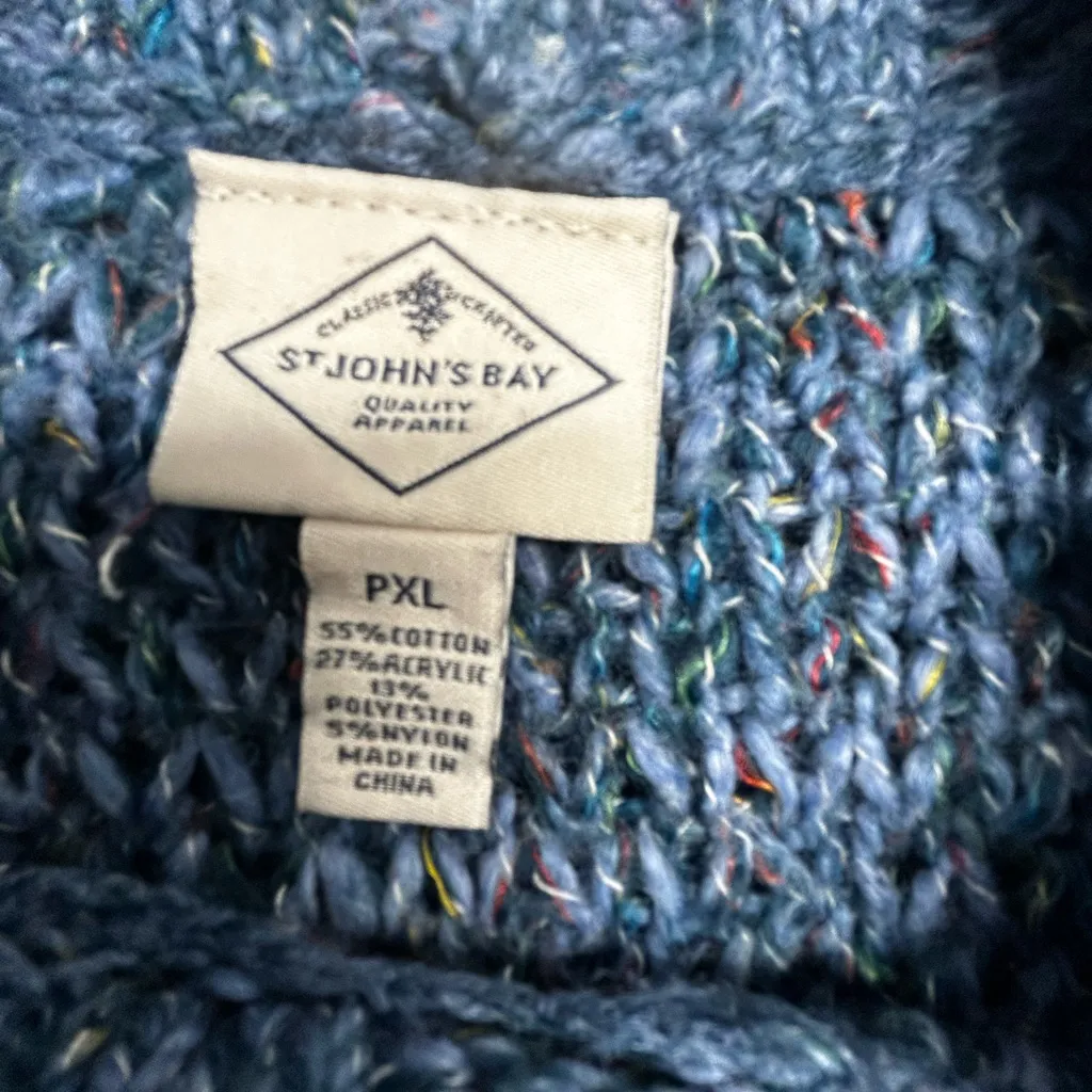 St. John's Bay Blue Tweed Mock Neck Sweater - Image 7