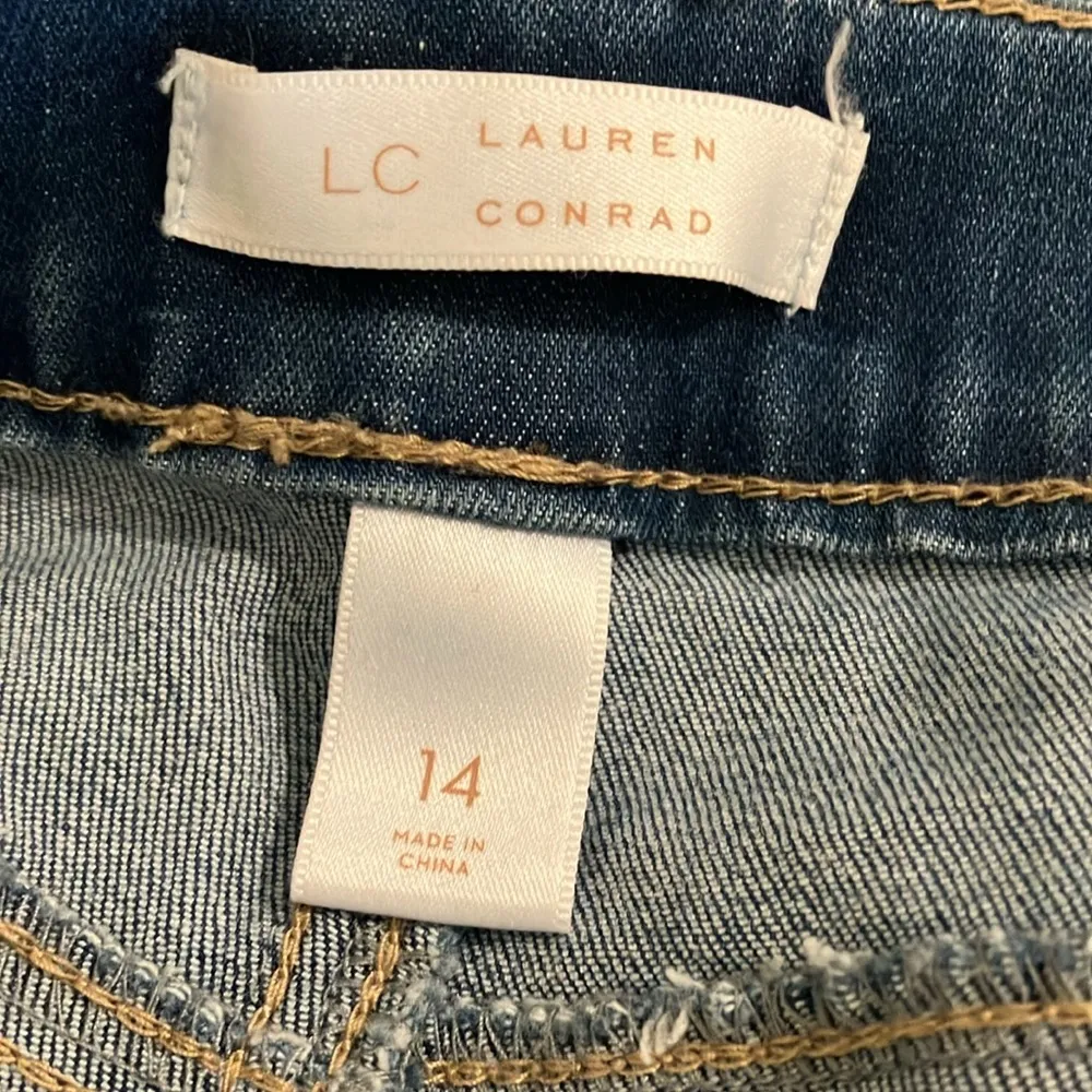 LC Lauren Conrad pull on distress straight leg jeans - Image 8