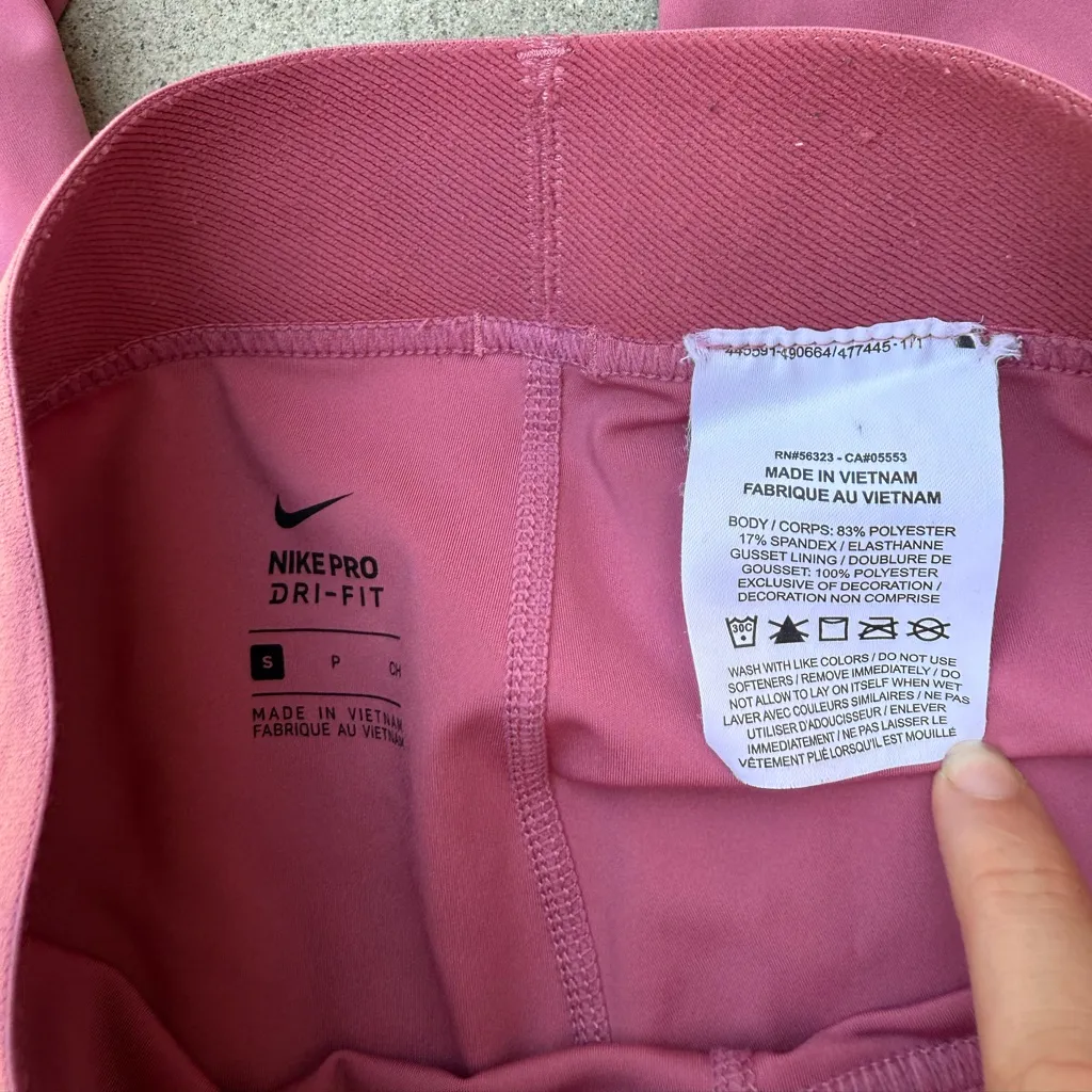 Nike Pro Dri-Fit Cutout High-Rise Leggings in Pink Desert Berry Women’s Small - Image 6