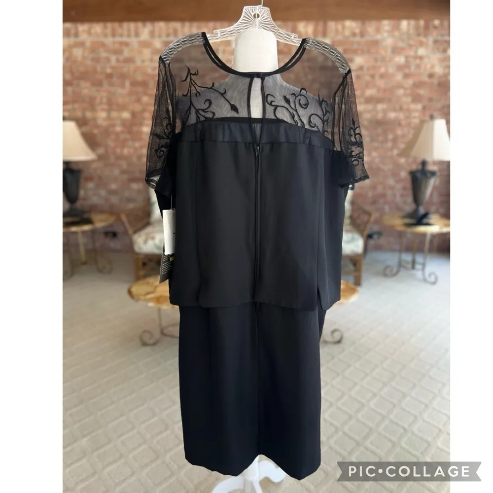 NWT Positive Attitude Dress Beaded Cocktail Black Mesh 22W Party Occasion Glam - Image 11
