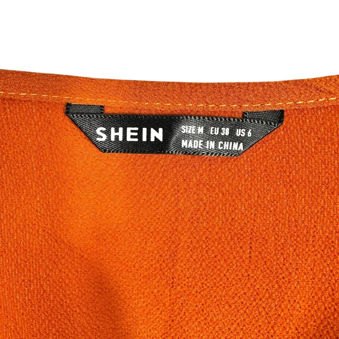 SHEIN Vibrant Orange Pullover Blouse Size 6 - Image 5