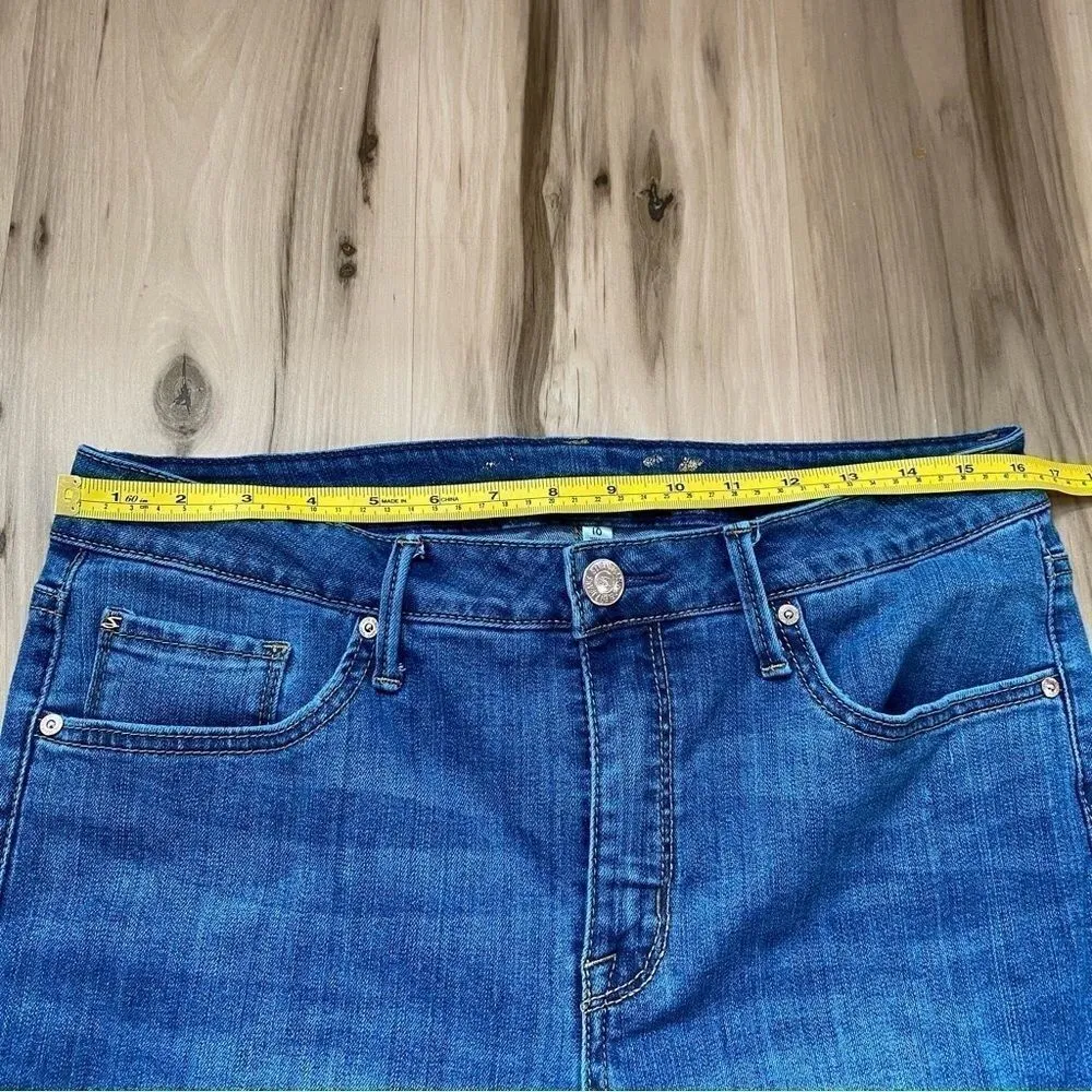 7 for All Mankind Tower Straight Cropped Blue Jeans - Image 5