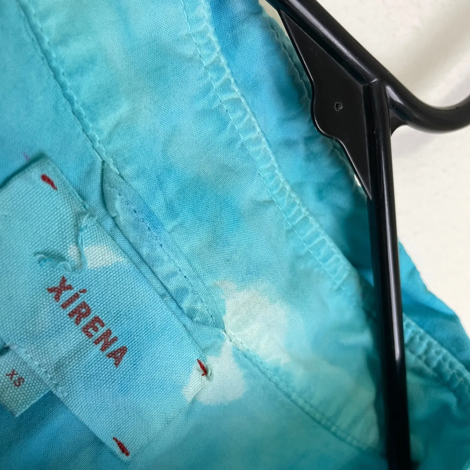 Xirena Shirt Womens XS Blue Long Sleeve Button Up Cotton Artsy USA *FLAW - Image 10