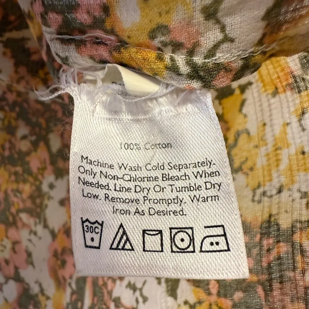 Eddie Bauer Floral Button-Up Blouse Pin Tucked Detail Women’s Size Petite Small - Image 10