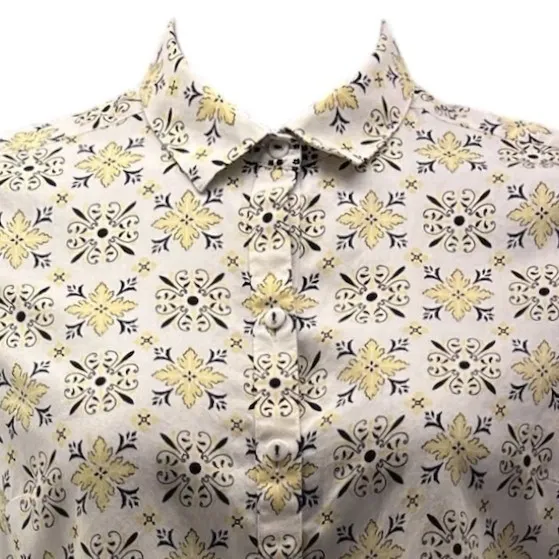 Foxcroft Button Up Top Cream 10P - Image 3