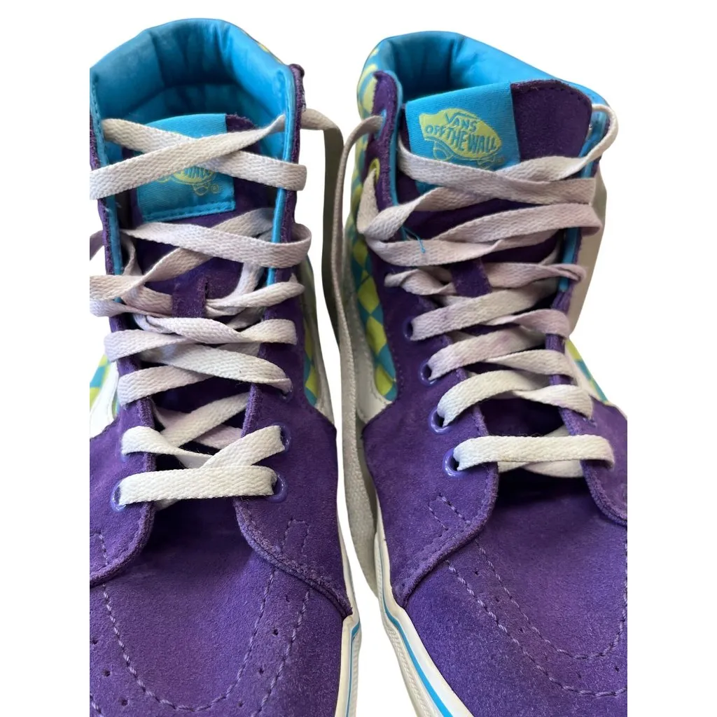 Vans unisex Sk8 Hi Purple Green Checkerboard Sneaker Sz 9 SKU 8997 - Image 16