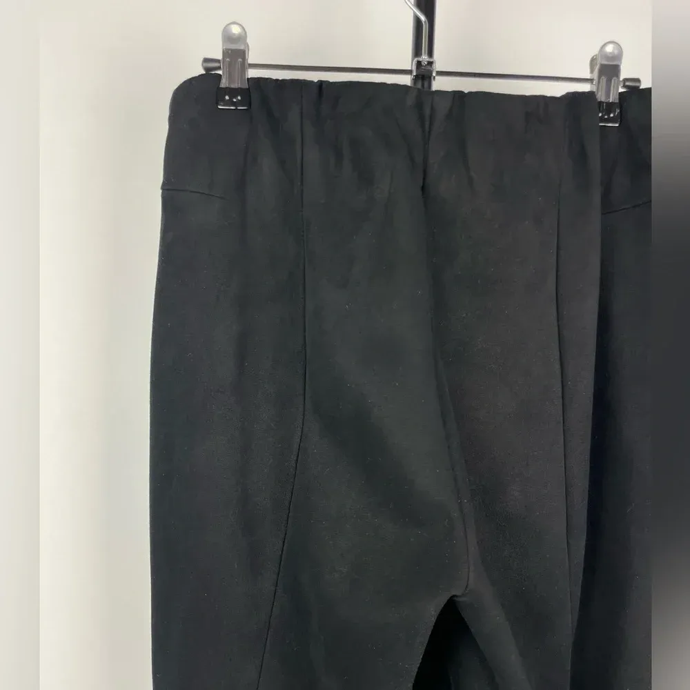 Zara Basic Black‎ Faux Suede Tapered Ankle Zip Mid Rise Elastic Waist Leggings - Image 7