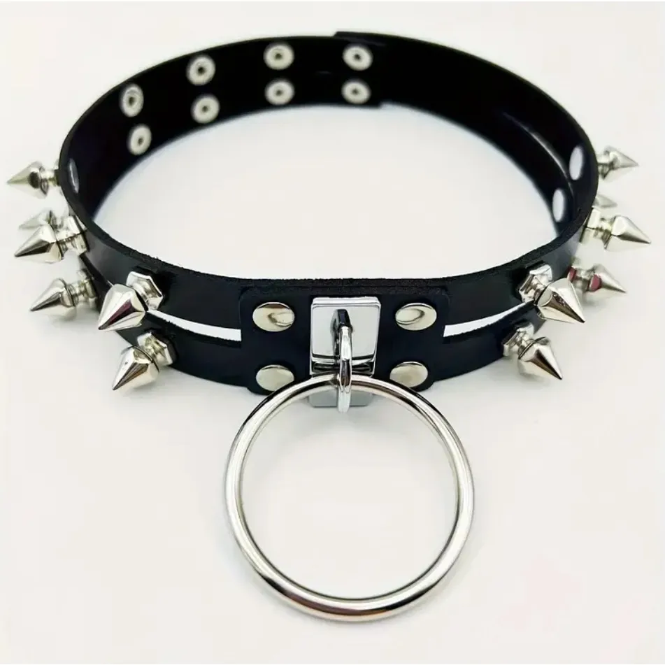 PU Leather Necklace,Adjustable Neck Black - Image 3