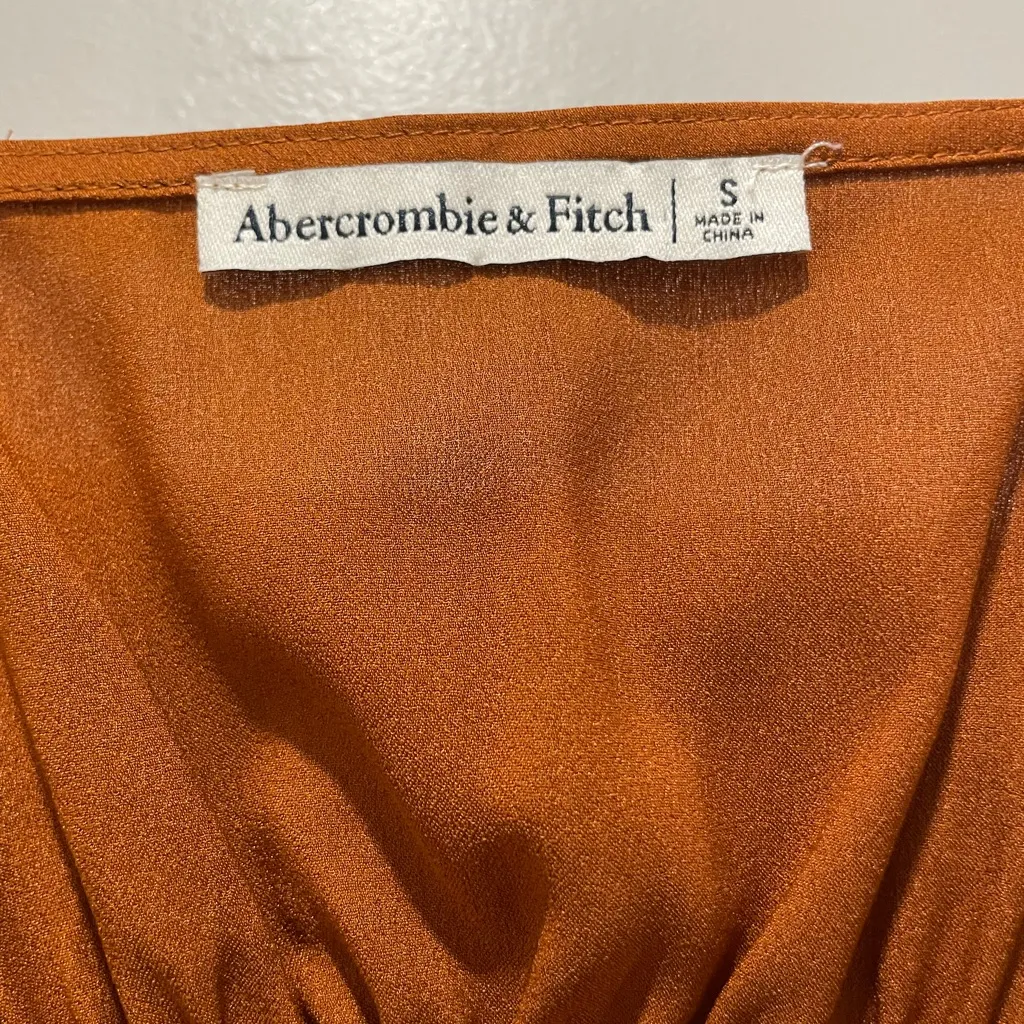 Abercrombie & Fitch A+F Rust Brown Orange Tank Top With Tie at Front - S - Image 11