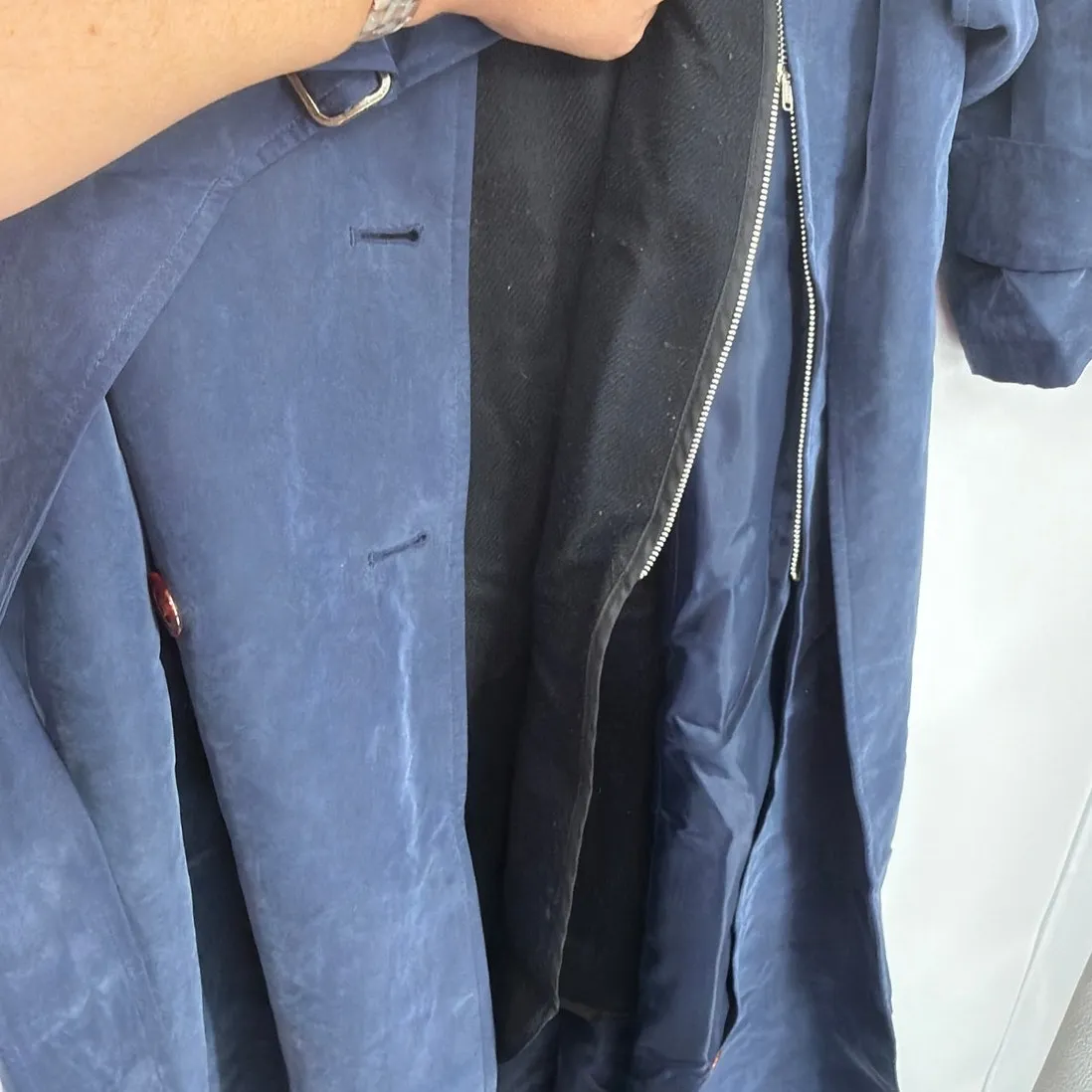 Jones New York Trench Womens Coat 10 Removable Wool Line Old Money Double Breast - Image 9