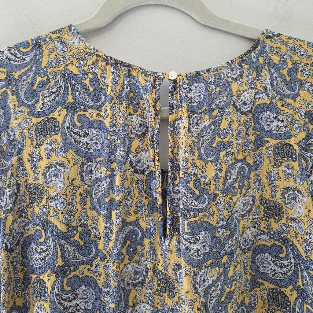 LOFT Outlet Yellow and Gray Peasant Blouse - Image 6