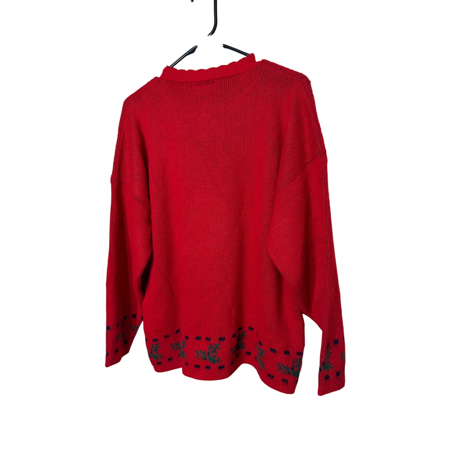 Vintage Adele Knitwear Red Christmas Tree Wreath Gift Ugly Sweater Women's M Size undefined - Image 7