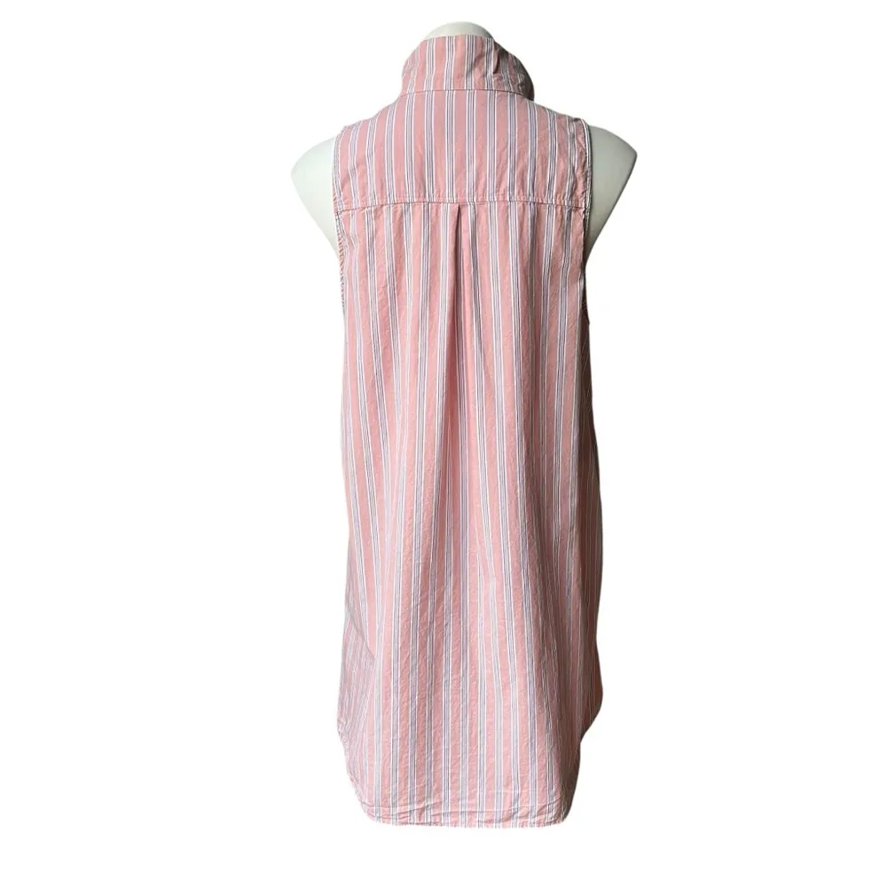 TUCKERNUCK Charlie Sleeveless Striped Cotton Shirt Dress Classic Preppy, Sz XL - Image 4