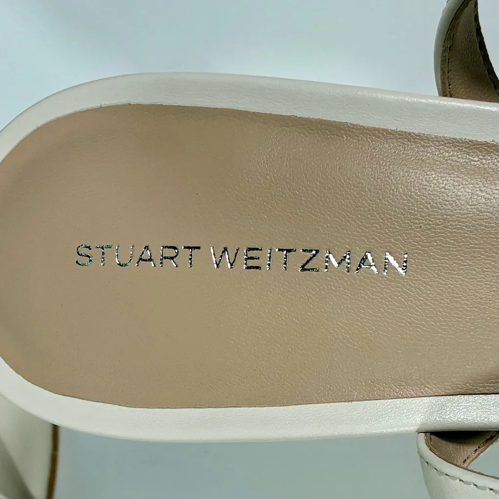 Stuart Weitzman Dancer 75 Demipearl Heel Sandals Chalk Faux Pearl 9.5 NEW - Image 9