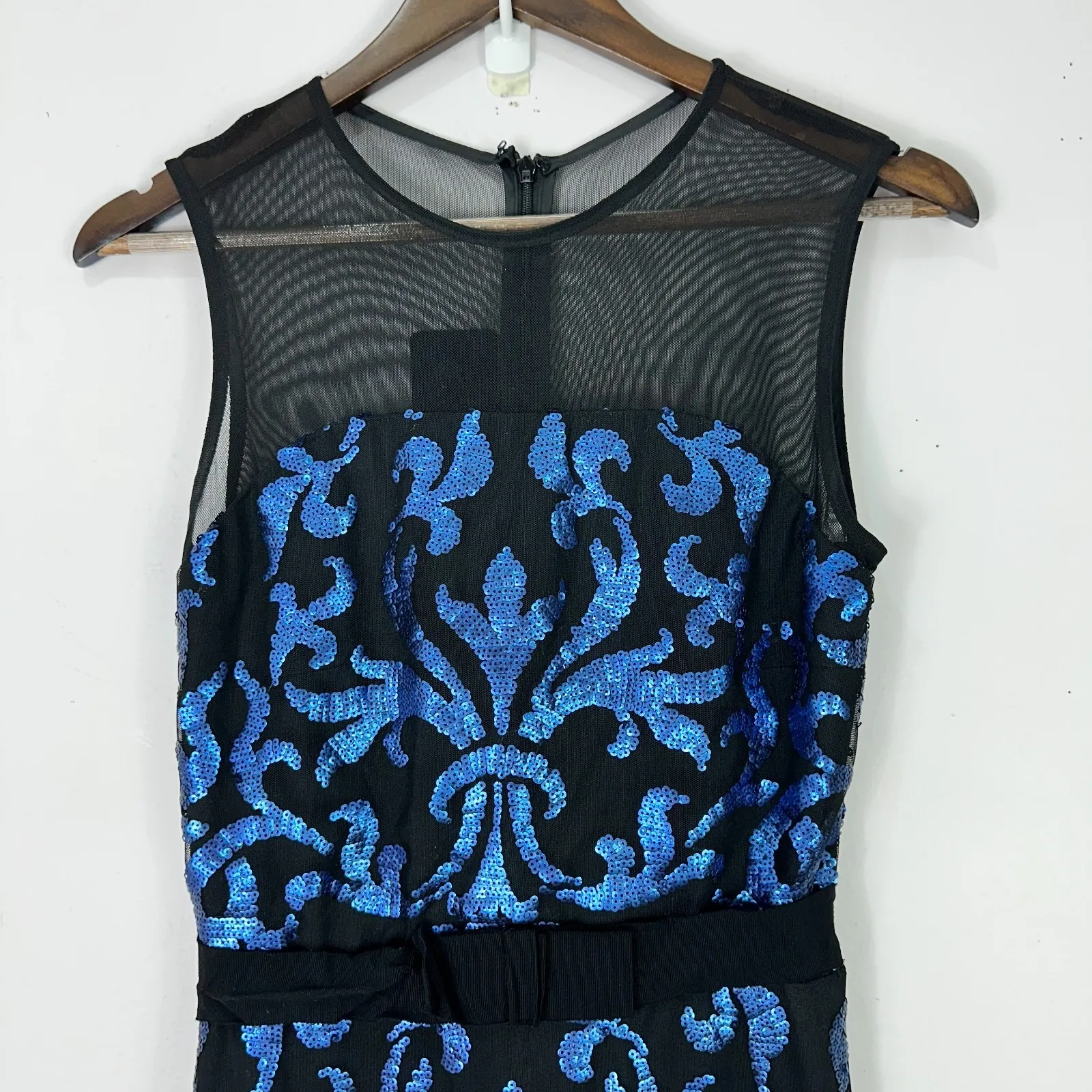 The Limited Sheath Dress 6 Black Blue‎ Sequin Mesh Overlay Cocktail Party Glam - Image 2