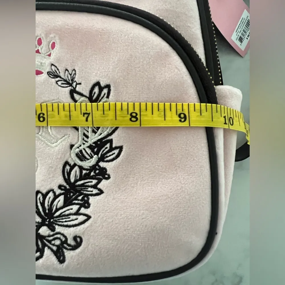 JUICY COUTURE Pink POWDER Blush Embroidered VELOUR Bag BACKPACK New $99 - Image 7
