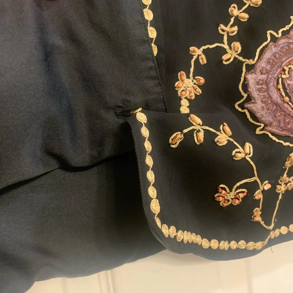 Carole Little II Vintage Black Beaded 20W Vest. 2655 - Image 4