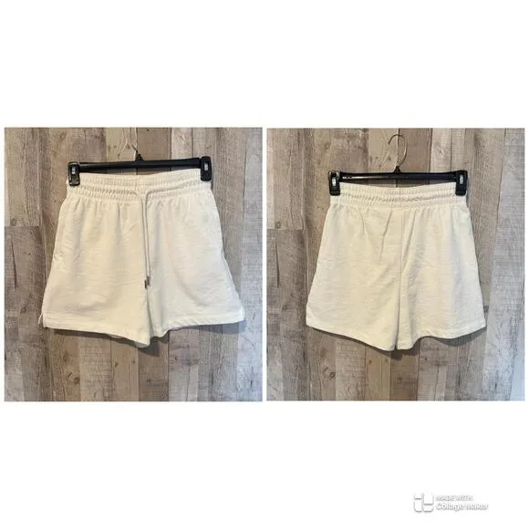 *H&M Women's Size Small Lounge Shorts White Casual Summer Adjustable Sporty - Image 2