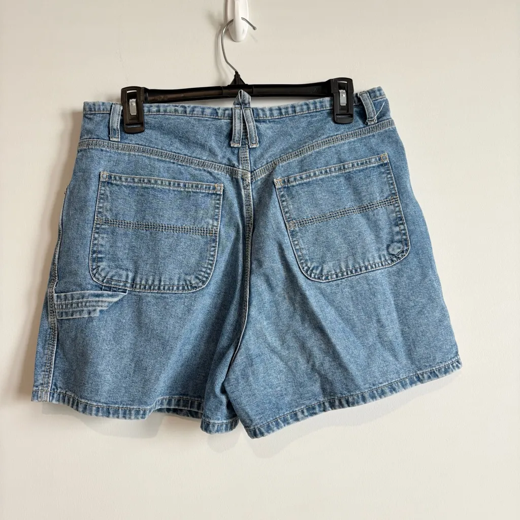 Route‎ 66 Vintage Carpenter Utility mom denim shorts jorts light wash 13/14 - Image 2