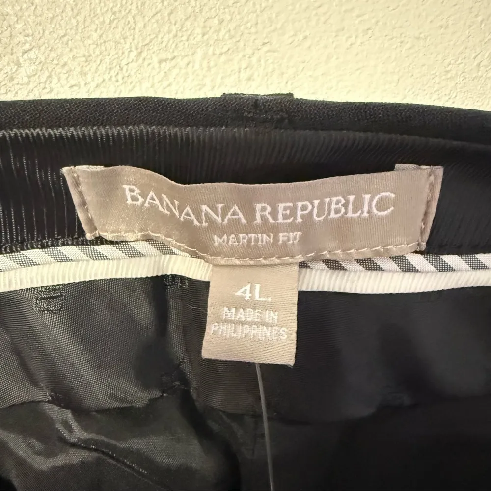 Banana Republic Martin Fit Black Wool Dress Pants Size 4 Long NWT - Image 5