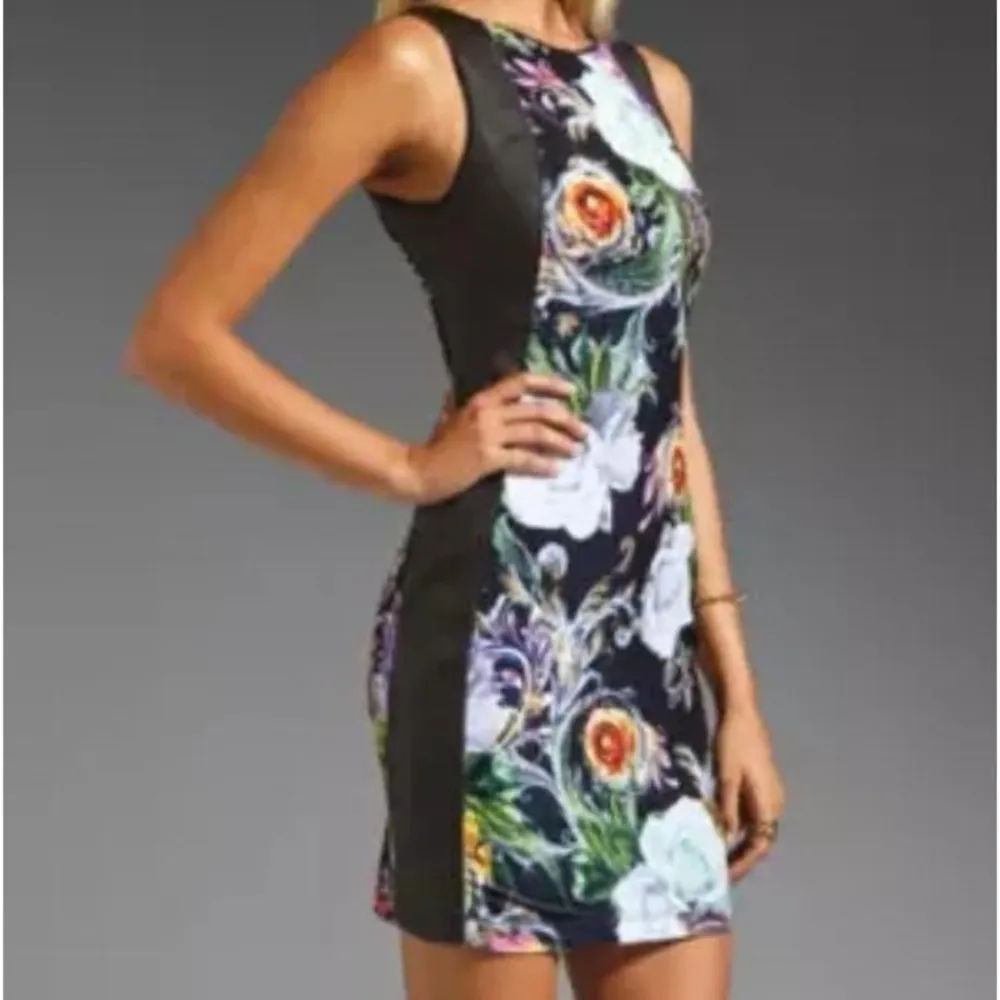 Clover Canyon Baroque Rose Velvet and Genuine Leather Dress - Image 2