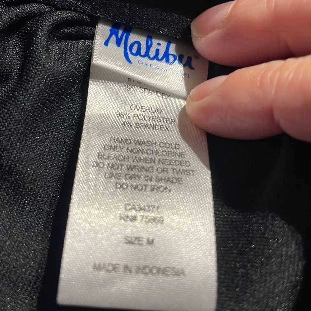 Malibu Lace Ruffle Flounce Flowy Braided Flowy Black Bikini Top M Boho Tribal Size M - Image 8