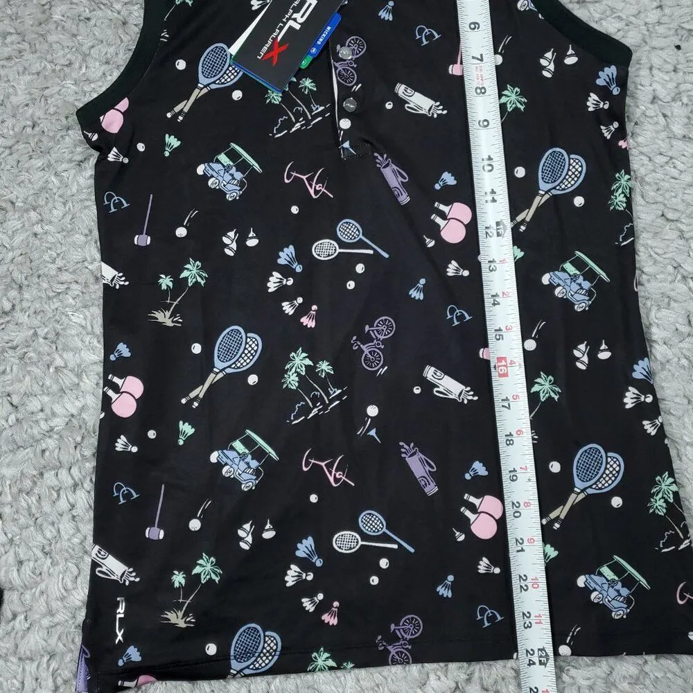 Ralph Lauren RLX Pickleball Sleeveless Polo Shirt Top Tailored Fit Black Size XS - Image 8