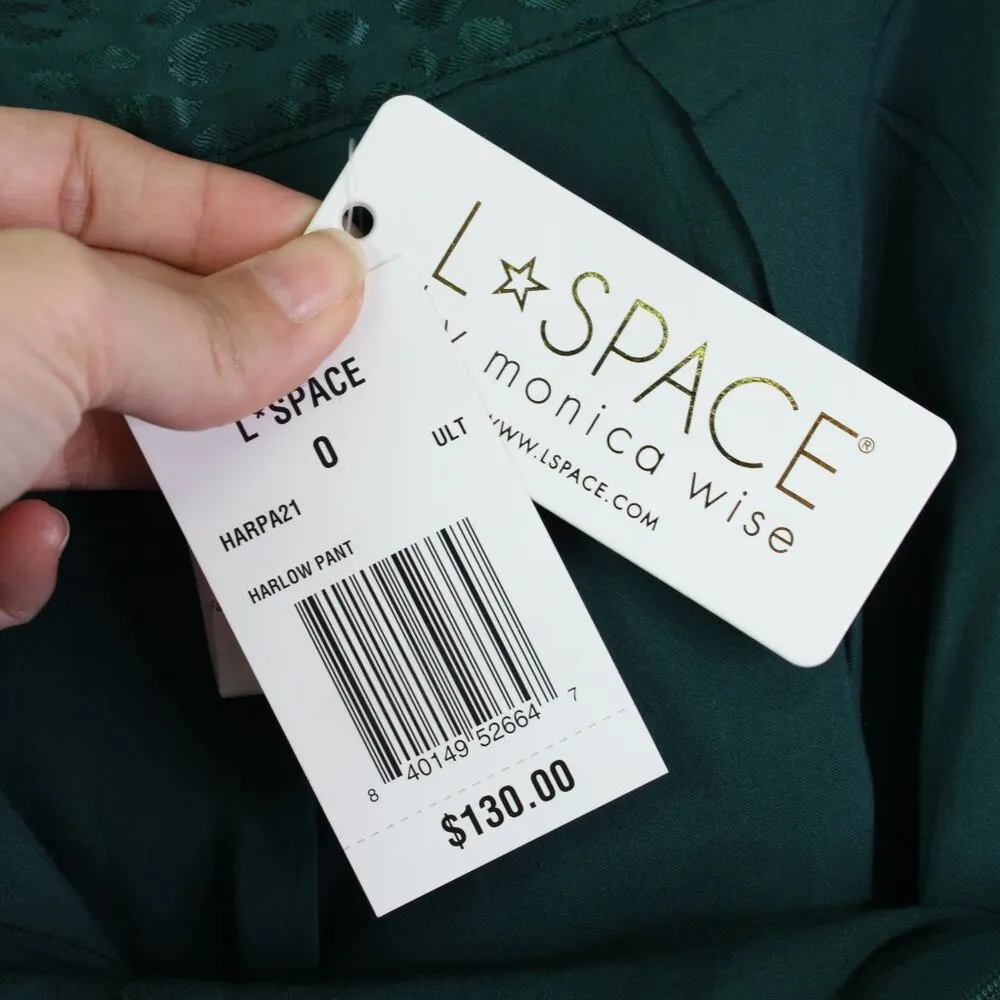 L*Space Harlow Satin Animal Print‎ Pant in Ultramarine Green Size 0 - Image 8